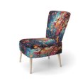 thumbnail image 3 of Designart "Colorful Vibrant Vines II" Multi-Color Abstract Upholstered Accent Chair - Modern Arm Chair For Bedroom, 3 of 7