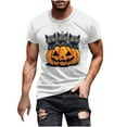 thumbnail image 2 of Pumpkin Graphic Tees for Men Halloween Costumes Fashion Holiday T Shirts Short Sleeve Crewneck Tops Going Out Outfits Funny Pullover Tshirts, S-5XL, 2 of 5