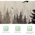 thumbnail image 5 of Misty Shower Curtain 72Wx72H Inch Rustic Foggy Mountain Landscape Deer Tree Black Woodland Lake Scenery Farmhouse Nature Mens Bathroom Decor Fabric Polyester Waterproof 12 Pack Hooks, 5 of 6
