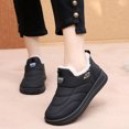 thumbnail image 2 of Winter Snow Boots for Women Slip on Furry Lined Ankle Booties Casual Comfy Lightweight Soft Sole Cold Weather Walking Shoes Black Size 5.5, 2 of 7
