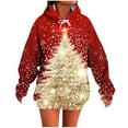thumbnail image 3 of Weiqiqre Christmas Sweatshirts for Women Plus Size Drawstring Graphic Hoodie Loose Preppy Sweatshirt with Pocket Womens Pullover, 3 of 6