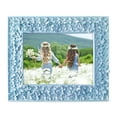 thumbnail image 3 of Isaac Jacobs 5x7 Blue Flower Textured Hand-Crafted Resin Picture Frame w/Easel & Hook for Tabletop & Wall Display, Decorative Floral Design Home Décor, Photo Gallery, Art (5x7, Blue), 3 of 4
