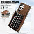 thumbnail image 3 of ELEHOLD Wallet Crossbody Case for Samsung Galaxy S24 Ultra with RFID Card Slots Zipper Pocket Kickstand Function Shockproof Galaxy S24 Ultra Purse Case with Detachable Shoulder Strap,Brown, 3 of 9