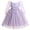 Purple, variant on IBTOM CASTLE Girls Princess Long Sleeve Rainbow Party Tulle Dress 3D Flower Ruffle Mesh Dress Pageant Birthday Smocked Back Wedding Flower Girl Dress 3-4T Pink
