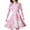 Y3Pink, variant on Gunia Flower Girl Dress Bow Pink Heart Printed Long Sleeve Sweet Holiday Dress For Toddler Kids 4-5 Years