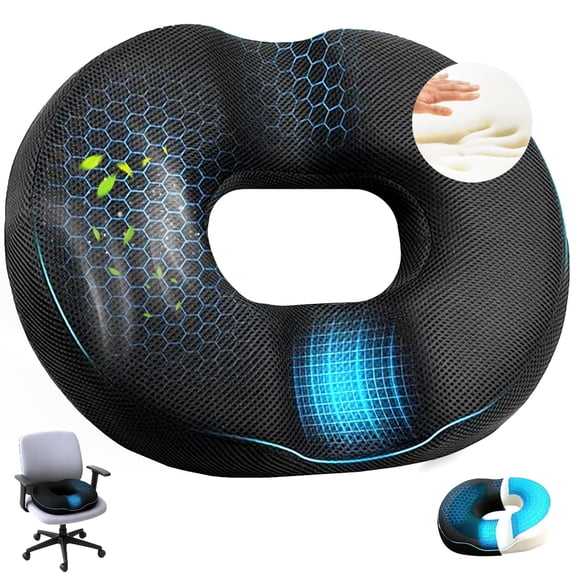 USIONE Donut Pillow Cushion - Pain Relief for Postpartum/Pregnancy, Hemorrhoids, Sciatica & Coccyx, Ideal for Office Workers & Car Drivers (Long Sitting)