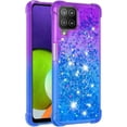 thumbnail image 3 of Samsung Galaxy A22 4G Case (Not 5G),Samsung Galaxy M32 Creativity Clear Gradient Quicksand Case Glitter Flowing Liquid Floating Sparkle Cover for Samsung Galaxy A22 4G JB Purple Navy, 3 of 14