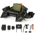 thumbnail image 1 of Costway Inflatable Fishing Float Tube Portable Fishing Boat with3 Detachable Storage Boxes Green, 1 of 10