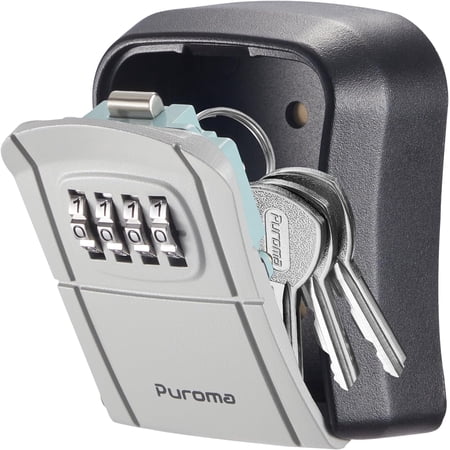 Key lock box combination lock box wall-mounted key storage box suitable for house keys resettable code security safe box suitable for home office garage apartment spare key storage (1 pack gra