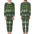 thumbnail image 2 of Renewold Reindeer Xmas Trees Sleepwear Top & Sweatpants Set of 2 Matching Holiday Pajamas for Family Christmas Kid 9-10 Years,Home Daily Wear Clothing for Teen, 2 of 5