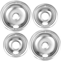 316048413 and 316048414 Stove Burner Drip Pan Set Replacement Compatible with Frigidaire Kenmore Electric Range,Thickening to Prevent Bending and Rust,Include 2 x 6-Inch, 2 x 8-Inch (Chrome,4 Pack)