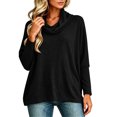 thumbnail image 3 of yillto Womens Cowl Neck Shirts Loose Long Sleeve Plain Blouses Fashion Dressy Work Tops Outfits, 3 of 6