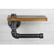 thumbnail image 4 of Xiao Hua Portarrollos de papel higiénico rústico con estante, soporte industrial para rollo de papel higiénico, soporte de pared de madera rústica para baño (plateado), 4 of 5