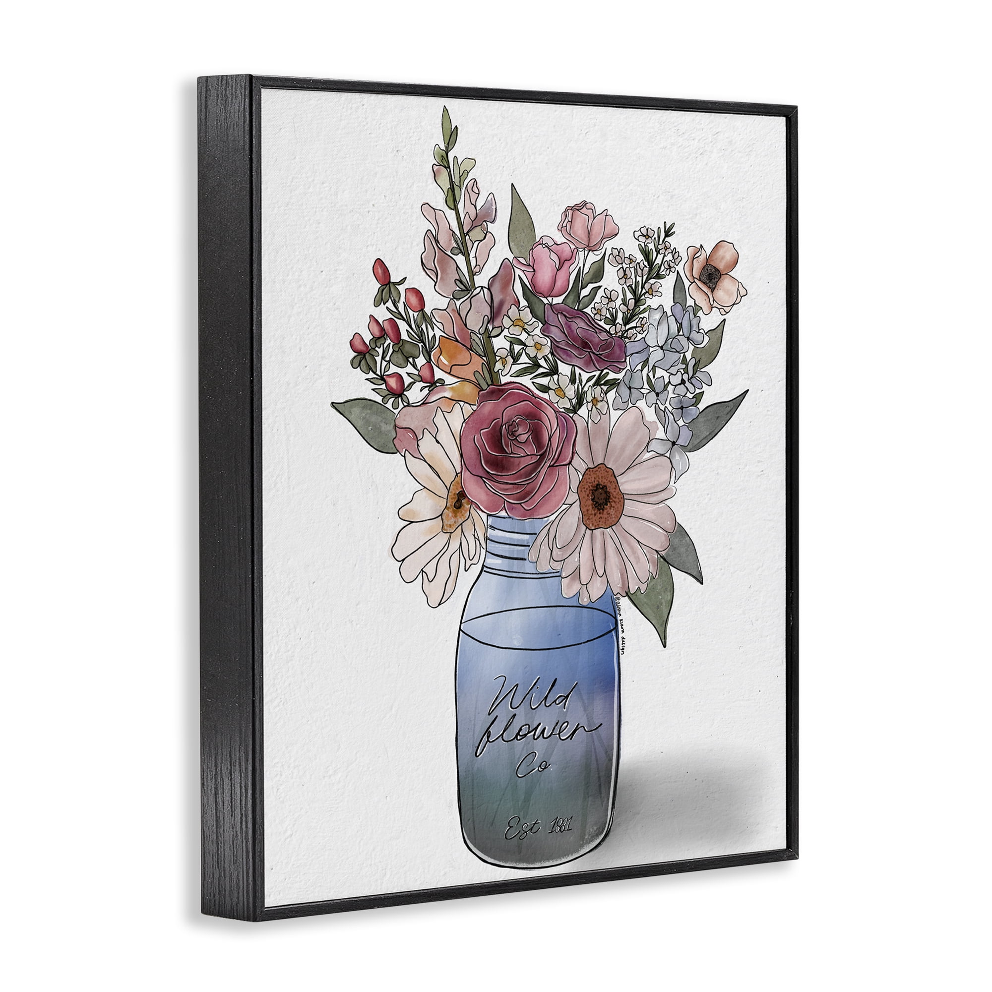 Stupell Industries Farmer's Market Florals Black Framed Giclee Art, design by Alisha Kiara Design