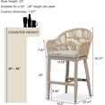thumbnail image 5 of PURPLE LEAF Outdoor Counter Height Bar Stools Set of 2, Patio Woven Aluminum Barstools Bar Chairs with Back and Cushions for Balcony Garden Indoor Kitchen Outside,Champagne, 5 of 12