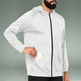thumbnail image 4 of Zylanna Men's Athletic Jacket, Long Sleeve Workout Running Quick Dry Full Zip Active Shirts with Pockets White Size M, 4 of 7
