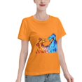 thumbnail image 2 of Red And Blue Dragon Flame Women'S Basic Short Sleeve T-Shirt Orange X-Large, 2 of 5