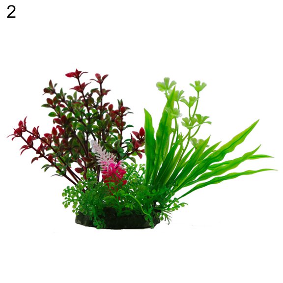 Artificial Plant Aquarium Ornament, High Simulation Plastic Harmless Anti-fade Artificial Fake Water Grass Landscaping Fish Tank Accessories Decoration for Hotel Home Office Decoration