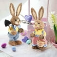 thumbnail image 4 of Straw Woven Easter Bunny 2Pcs Window Wedding Props Home Decoration Multicolor Standing Bunny Figurine, 4 of 19
