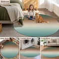 thumbnail image 5 of Green Brown Ombre Round Area Rug 8Ft Washable Large Circle Rugs for Living Room Dorm, Modern Gradient Abstract Art Non-Slip Carpet Floor Mats Indoor Outdoor Carpet Runner Aesthetic Home Decor, 5 of 8