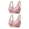 thumbnail image 1 of Bigersell Wireless Bra for Everyday 2pc V-Neck Wire-Free Bra Support Women Plus Size Sports Bras Balconette Bra Style R-19 Basic Bra Strap Nylon No Underwire Bra Everyday Bras Underwear Hot Pink XL, 1 of 2