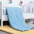 thumbnail image 3 of Ultra Soft Microfiber Down Alternative Toddler Comforter, Lightweight Machine Washable Crib Quilted Blanket, Aqua Blue, 43" x 60", 3 of 5