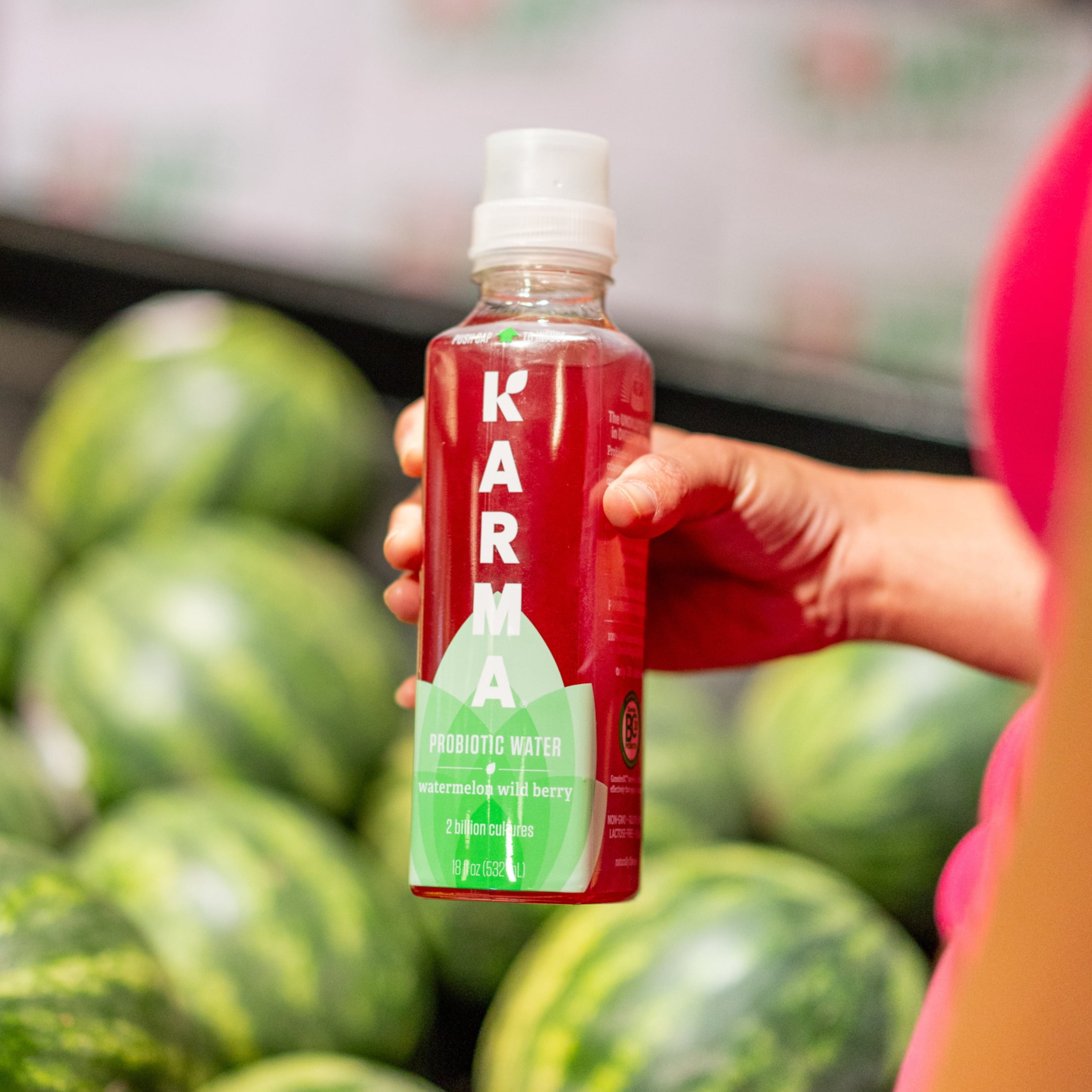 (6 pack) Karma Probiotic Water, Watermelon Wild Berry, 18 fl. oz., 1 Count Bottle