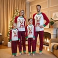 thumbnail image 2 of Family Matching Christmas Pajama Set Reindeer Long Sleeve Tops and Plaid Pants Holiday Sleepwear, 2 of 7