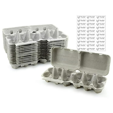 Cornucopia Half Dozen Egg Cartons (30-Pack); Split Apart for 6 Egg or 12 Egg Use; Holds 180 Eggs Total