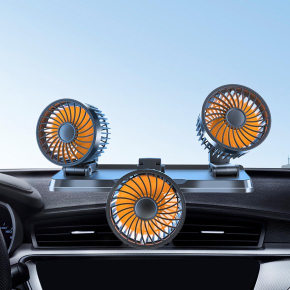 Ventilador Portátil para vehículos shamjiam 24V 3 velocidades ajustable Naranja