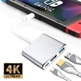 thumbnail image 2 of USB-C to HDMI Adapter, 3 in 1 Type C to HDMI 4K Adapter Digital AV Cable and USB C Charging Port and USB 3.0 Port with 1080P Resolution Sync Screen for MacBook, Chromebook Pixel to TV Screen, 2 of 6