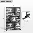 thumbnail image 6 of Poteban Outdoor Privacy Metal Screen, Decorative Partition for Balcony Patio, Fence Panels for Outside Lawn Garden(Black-Street), 6 of 6