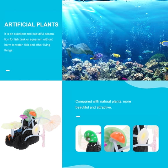 YSNOOWE Adorno Para De Peces Con Artificiales Hoja De Loto Multicolor Natural