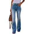 thumbnail image 1 of SUNSIOM Jeans Taille Haute Mode pour Femmes Pantalons Évasés Élégants, 1 of 6