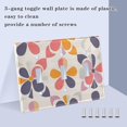 thumbnail image 3 of Yayeee Toggle Light Switch Wall Plate 2-Gang 4.56"x4.48" Decorative Outlet Cover, Purple Retro Flower, 3 of 7