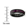 thumbnail image 3 of Metal Masters Womens Tungsten Fashion Ring Purple Fuchsia Wood Inlay Wedding Band Black 6mm, 3 of 5