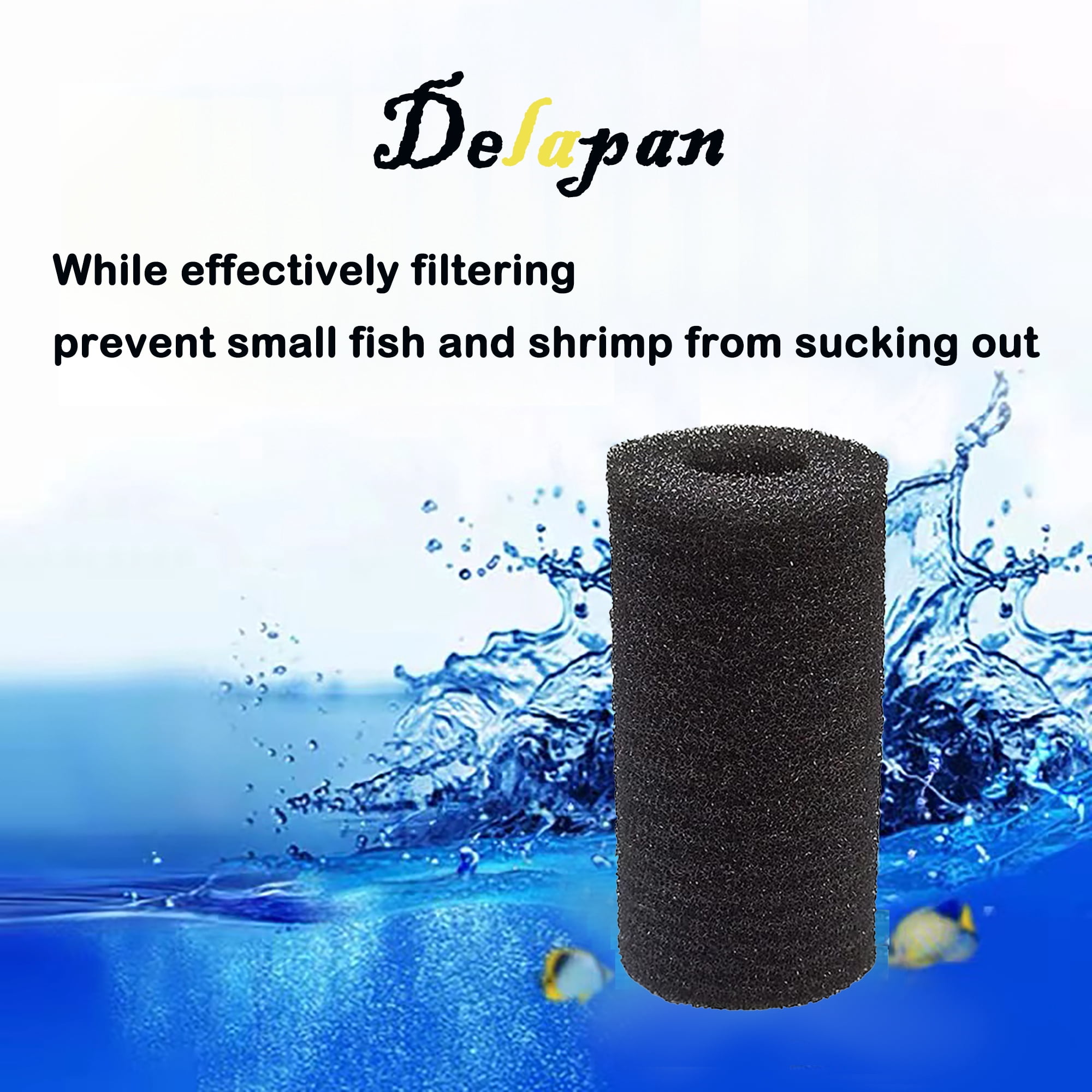Delapan Pre Filter Sponge, Aquarium Filter Intake Cover Pump Prefilter Sponge Aquarium Filter Sponge for Fish Tank, 15 Packs