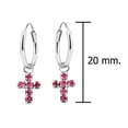 thumbnail image 4 of Aeravida Charming Dangle CZ Cross Hoop Sterling Silver Earrings | Cute Sterling Silver Hoop Earrings | Casual Earrings for Women | Cross Hoop Earrings Set |Gift for Daughter, 4 of 5