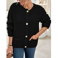 thumbnail image 3 of Suéter PRETTYGARDEN Cardigan Oversized de Punto Grueso Negro 2XL, 3 of 4