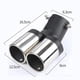 thumbnail image 1 of 1PC Dual Outlet Exhaust Tip Stainless Steel Bevel Rolled Edge Auto Muffler~14237, 1 of 1