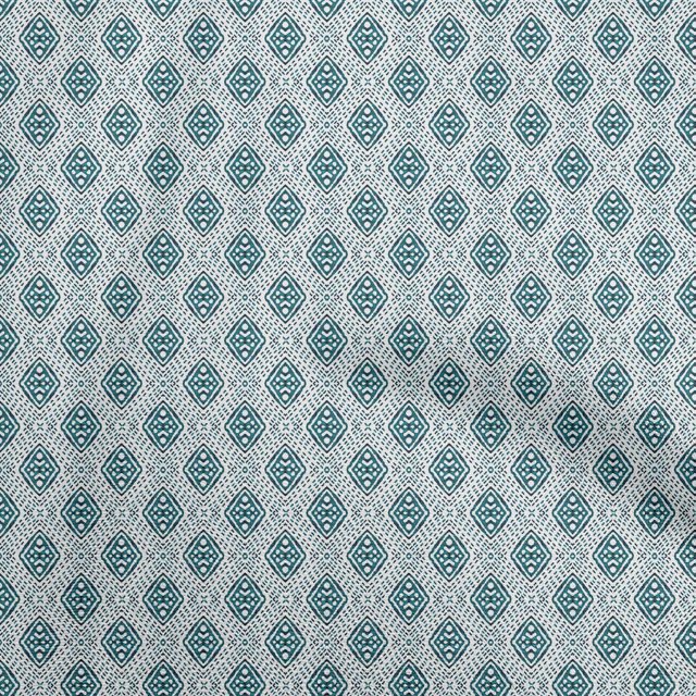 oneOone Polyester Spandex White Fabric Running Stitch Sewing Material Print Fabric By The Yard 56 Inch Wide