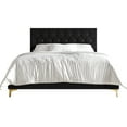 thumbnail image 5 of Castle Place Black Velvet Twin Size Upholstered Bed with Storage Bench, 5 of 15