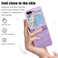 thumbnail image 2 of ELEHOLD Case for Samsung Galaxy Z Flip 6, Shockproof Faux Leather Wallet Phone Case with Shoulder Strap,Purple, 2 of 8