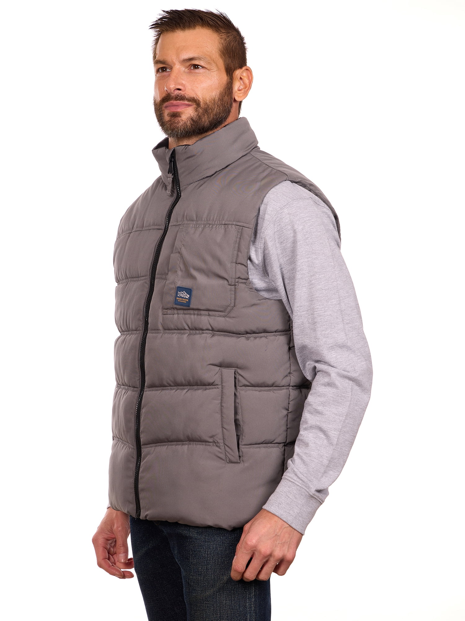 Bass Creek Outfitters Men's Double Needle Quilted Puffer Vest, Sizes M-XXL