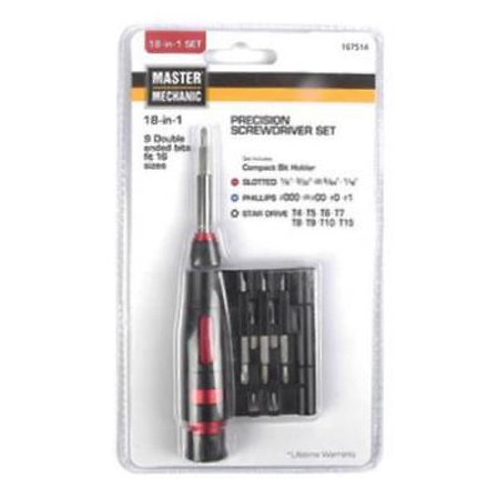 

Master Mechanic 18 In 1 Precision Screwdriver Set 9 Double E