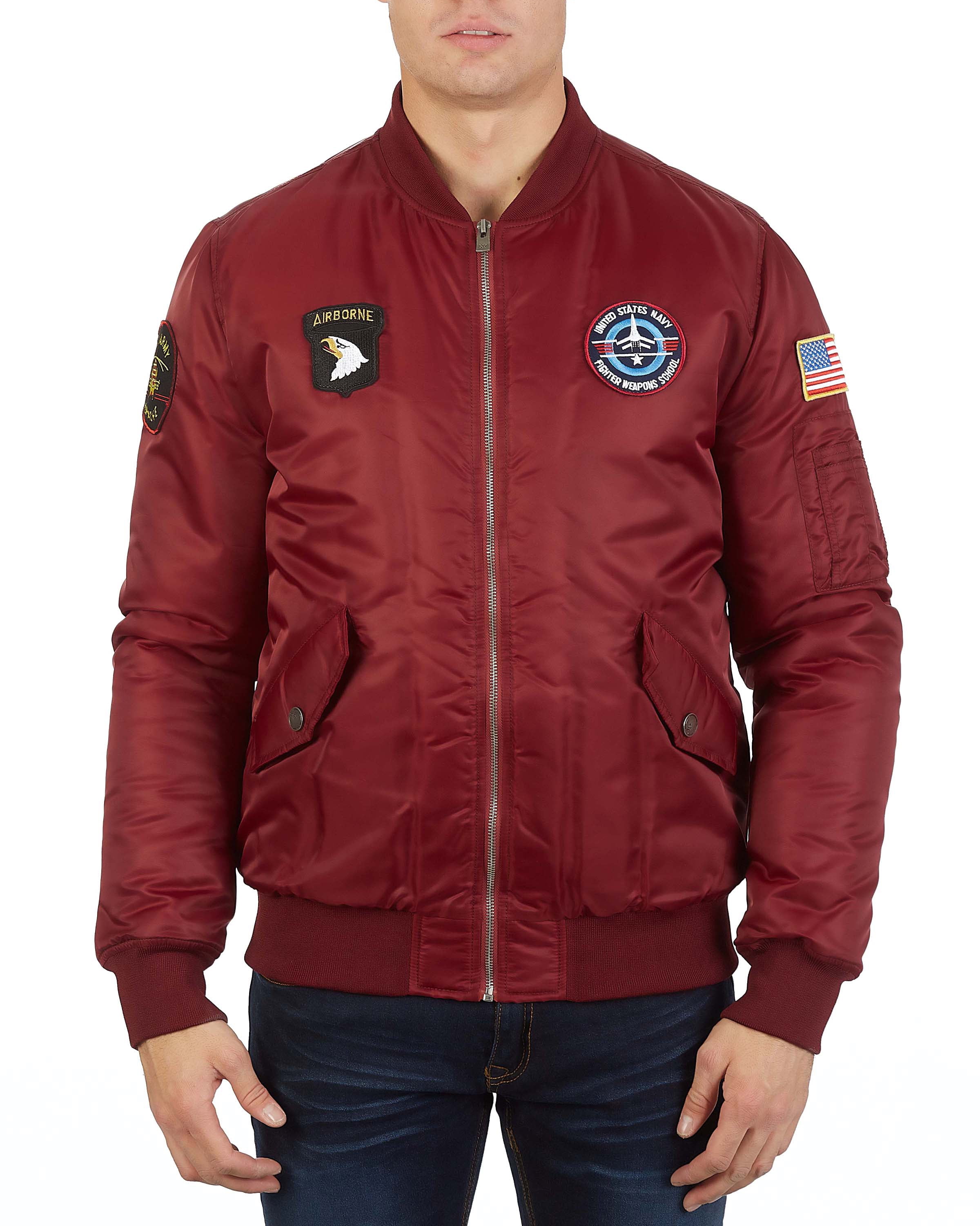 X Ray Jeans - XRAY Men's Bomber Flight Jacket With Patches - Walmart ...