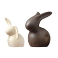 thumbnail image 4 of Juego de 2 estatuas de conejo de cerámica, decoraciones de Pascua, decoración de , , estatua de conejo para gabinete de jardín, sumin, 4 of 9