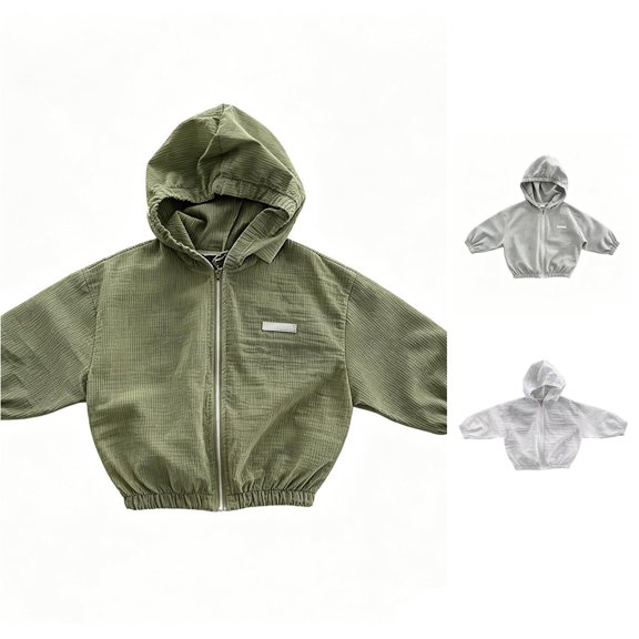 TBWNWG Boys Hooded Sun Jacket Lightweight Breathable Long Sleeve Outerwear Summer Toddler Coat UPF Casual Campus Daily Outdoor