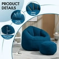 thumbnail image 5 of GOMAFO Bean Bag Chair for Adults, Navy Padded Lazy Sofa with Footstool, Memory Foam Stuffed Bean Bag Couch for Living Room, Bedroom, Apartment, 5 of 7