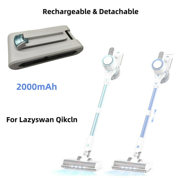 2000 mAh Rechargeable & Detachable Stick Vacuum Cleaner Battery Replacement For Lazyswan Qikcln